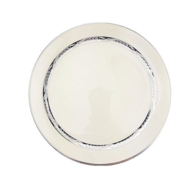Flintridge China Bridal Wreath Platinum Trim Dinner Plates Set Of 2 - Picture 1 of 12